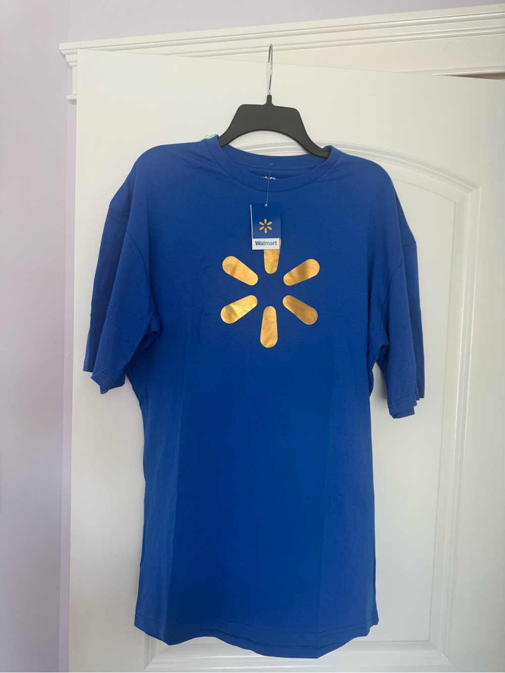 Walmart Women's Short Sleeve Tee in Royal Blue with Gold Logo